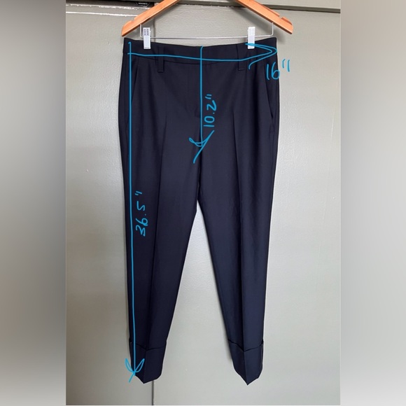 brunello cucinelli cuffed bottom monili trim women's pants trousers, size 4-6 - Picture 4 of 14